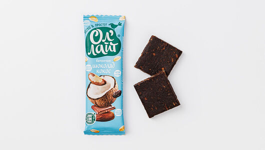 Батончик фрукт-ореховый Ол'Лайт шоколад с кокосом