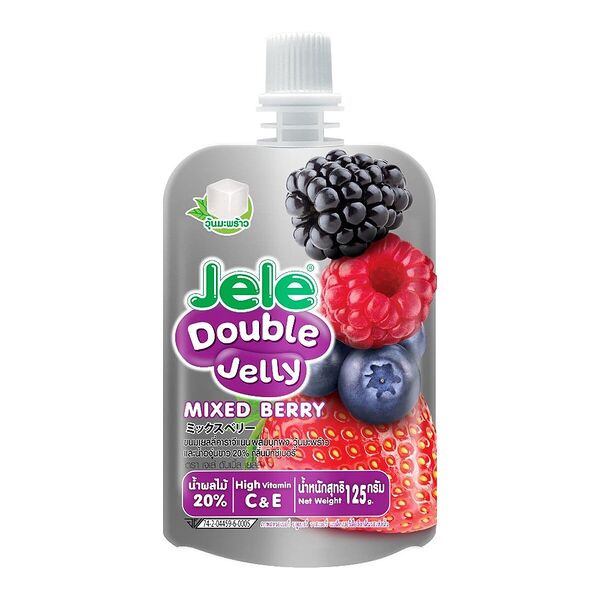 Желе питьевое Jele double jelly с кокосовой мякотью со вкусом лесных ягод и витамином С 125г, Таиланд