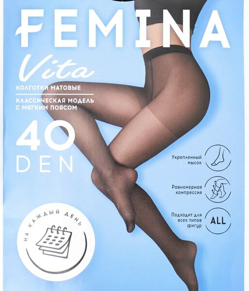 Колготки Femina Vita 40 Nero Размер 5