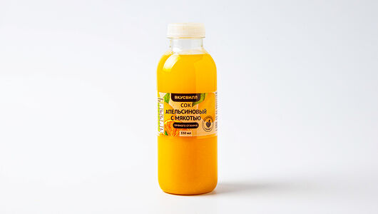 Сок апельсиновый ВкусВилл прямого отжима, 330 мл