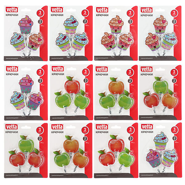 Vetta крючки самоклеящиеся на блистере 