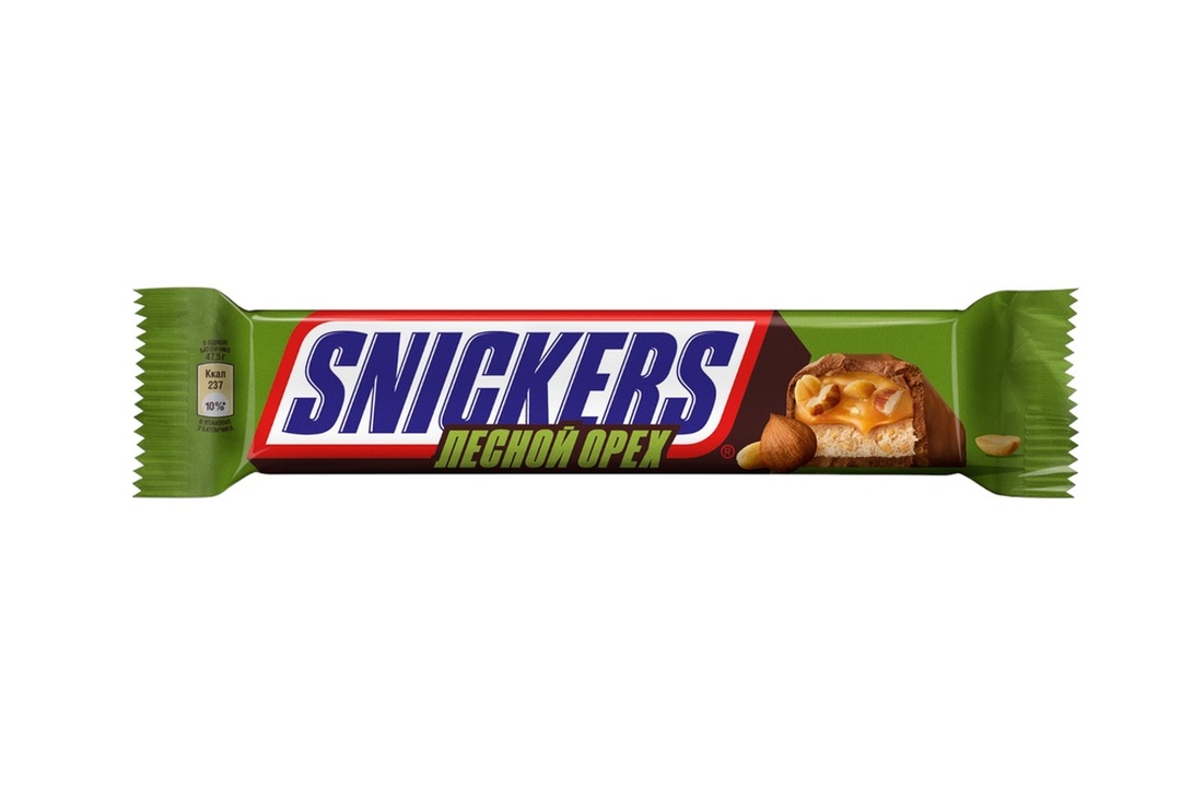 

Батончик Snickers Лесной орех с арахисом карамелью фундуком и нугой 81 г