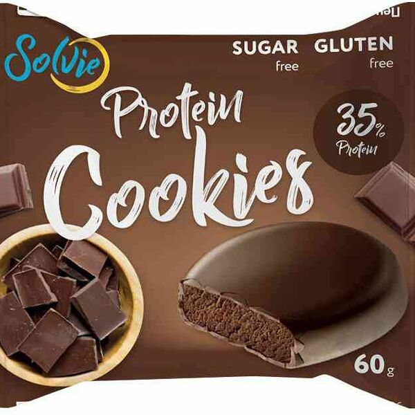 Печенье протеиновое шоколадное Solvie Protein Cookies без сахара