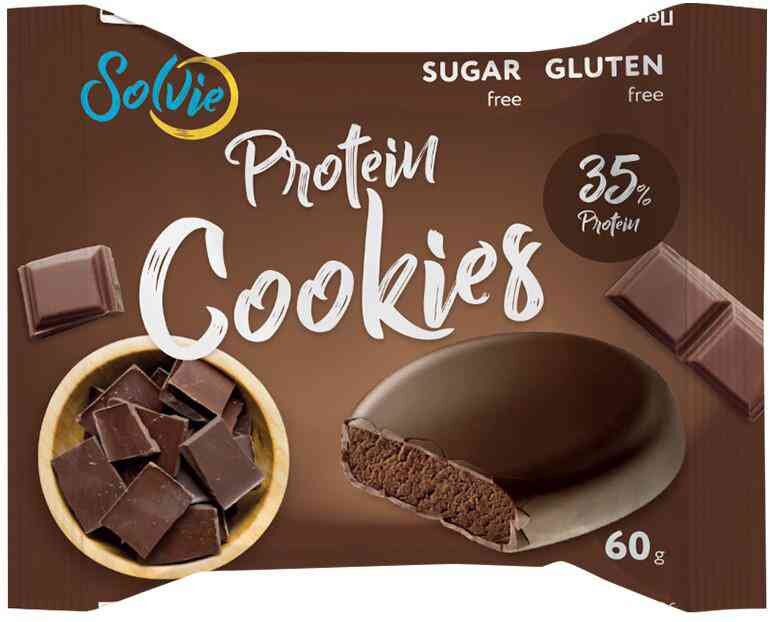 

Печенье протеиновое шоколадное Solvie Protein Cookies без сахара 60 г