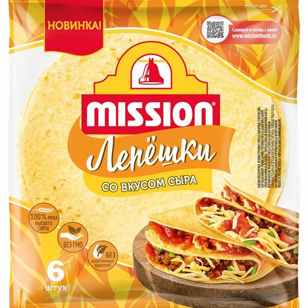 Лепешки Mission со вкусом сыра 6 шт. 250 г