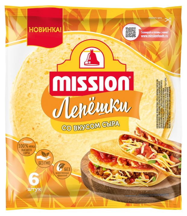 

Лепешки Mission со вкусом сыра 6 шт. 250 г