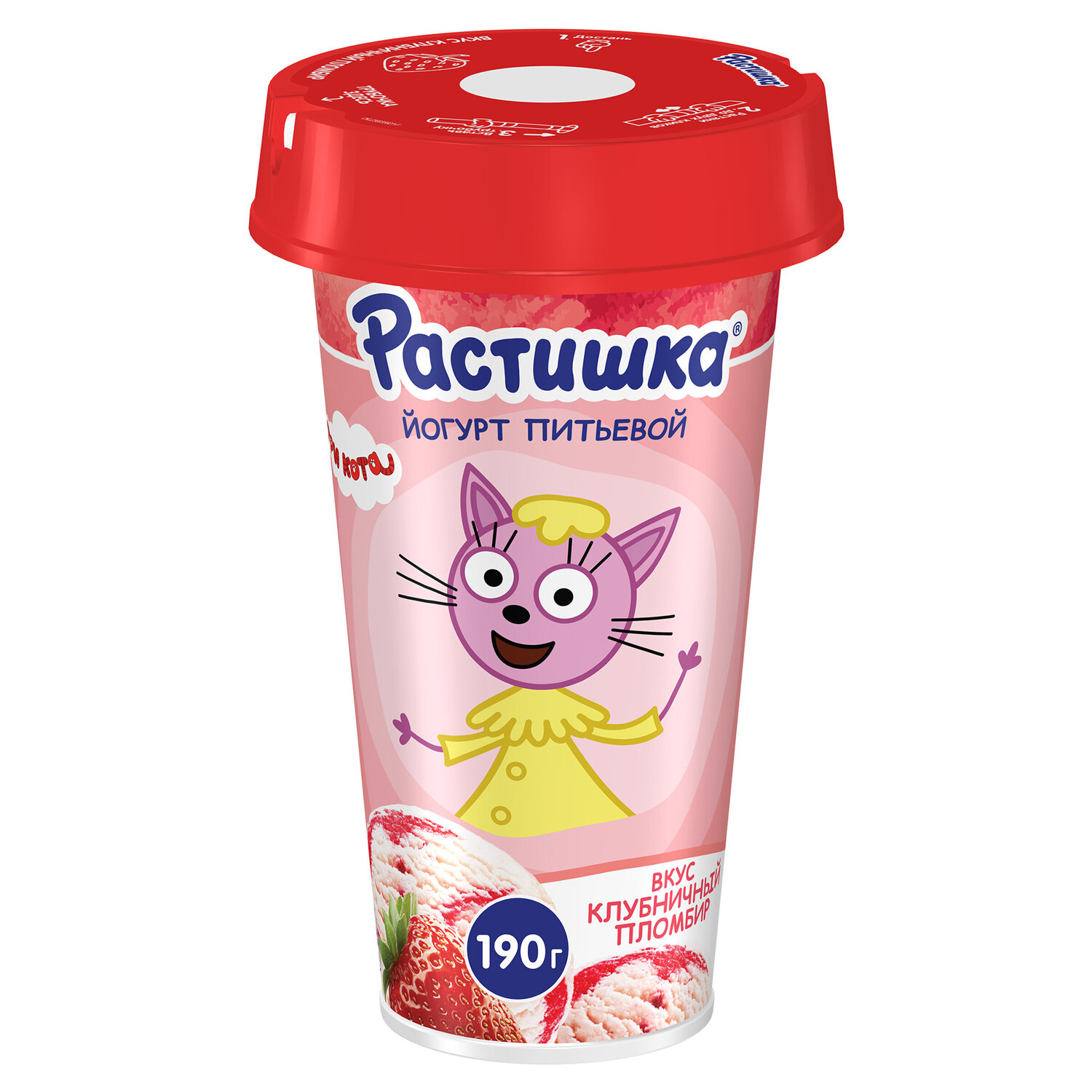 

Йогурт питьевой Растишка Клубничный пломбир 2.8% 190 г дизайн упаковки в ассортименте