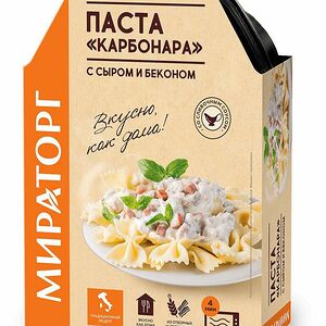 Паста Мираторг Карбонара с сыром и беконом замороженная 260г