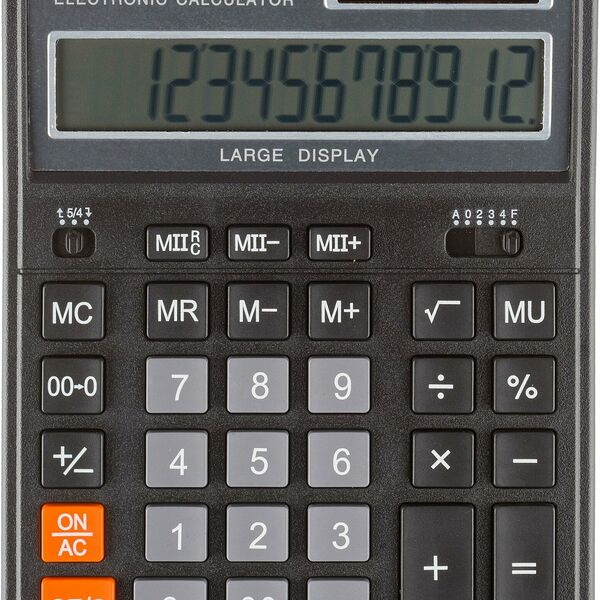 Калькулятор настольный ПОЛН/Р Attache AF-222, 12раз, дв.пит,203x158мм, черн