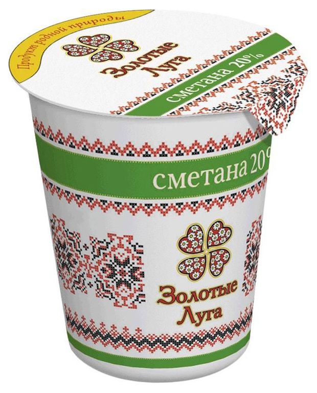 

Сметана Золотые луга 20% 350 г