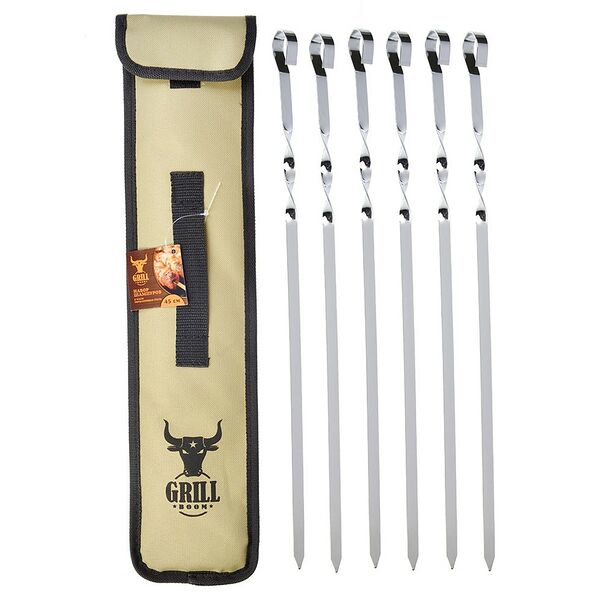 Набор шампуров ГриллБум 6шт 45см в чехле 103-018; 24