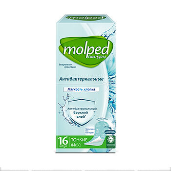 Прокладки ежедневные тонкие Molped антибактериальные, 16 шт.