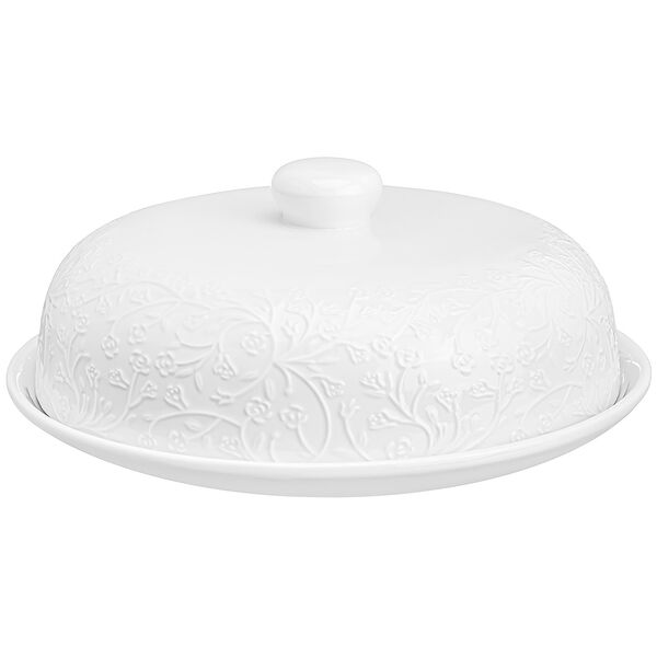 Блюдо для блинов Elan Gallery Веточки-цветочки, фарфор, 23 см