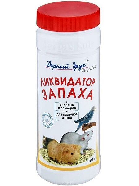 Порошок Верный друг Ликвидатор запаха для клеток и вольеров