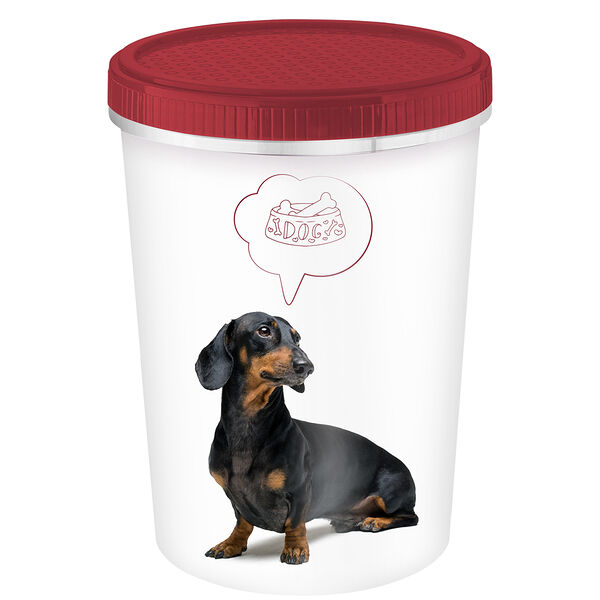 Контейнер для корма и лакомств Собаки, 1,6 л, бордовый