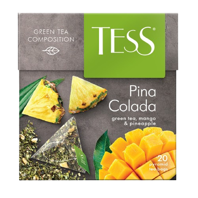 Чай зеленый Tess Pina Colada байх с манго ананасом и аром тропич фрукт 20п*1,8г 36г