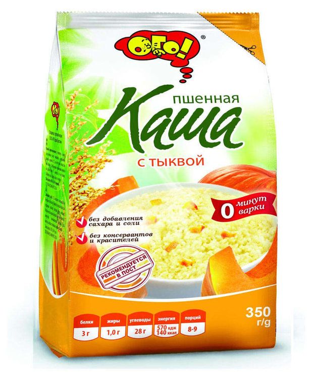 

Каша пшенная Ого! Тыква 350 г