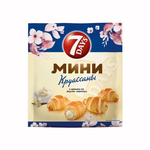 Мини круассаны 7DAYS c кремом со вкусом ваниль, 265 г