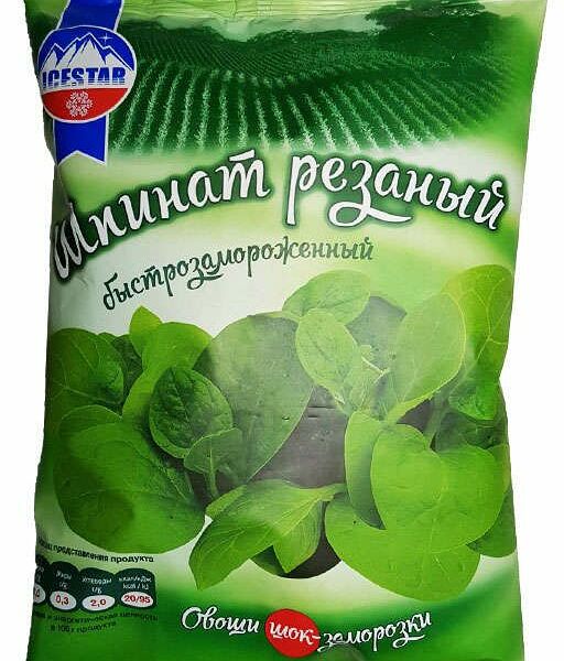 Шпинат Ice Star Резаный, быстрозамороженный