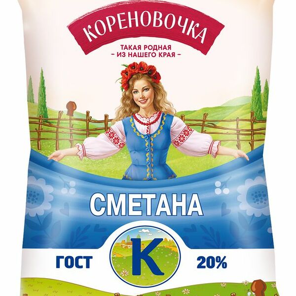 Сметана Кореновочка 20% 400г