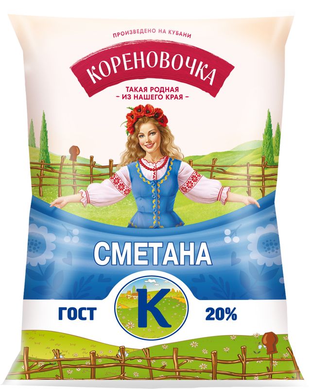 

Сметана Кореновское Кореновочка 20% 400 г