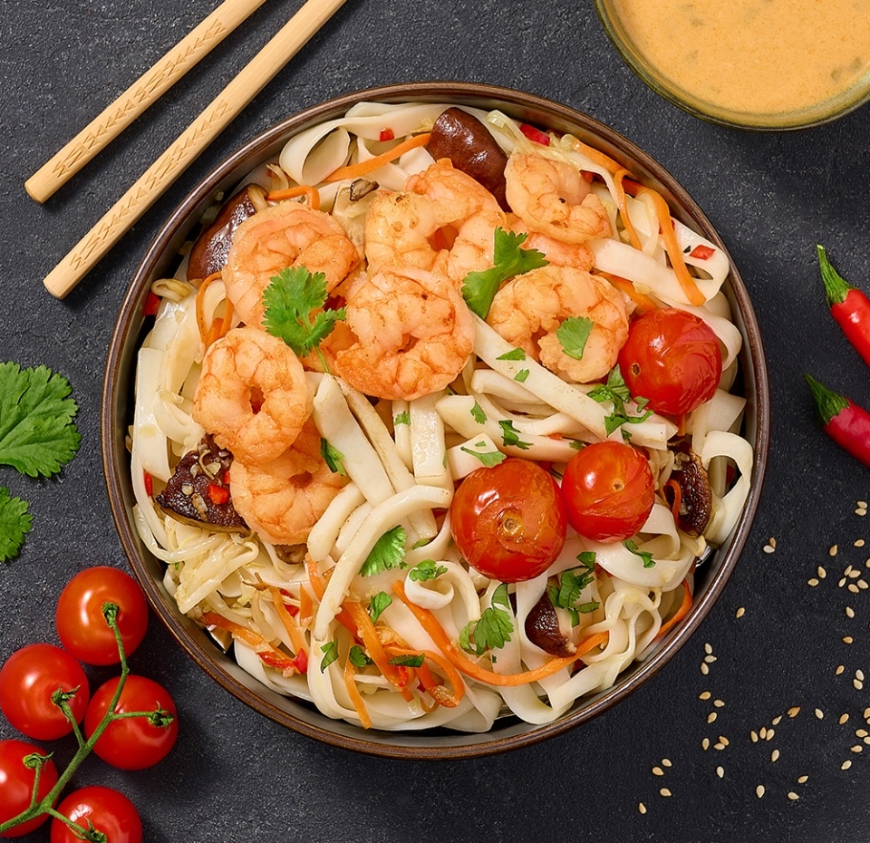 

Лапша Удон Taste of Уже готово с морепродуктами с соусом Том Ям 345 г