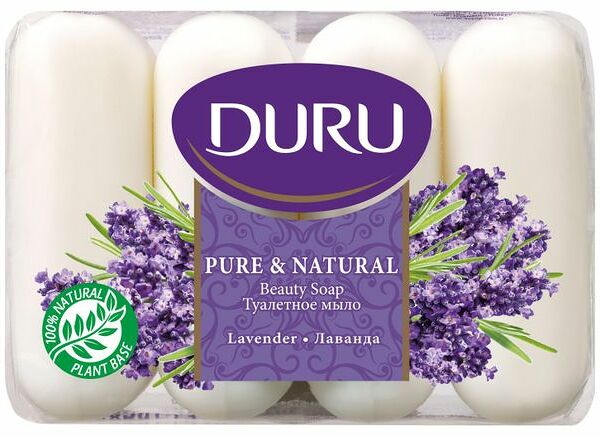 Мыло Duru Pure & Natural Лаванда, 4 шт.