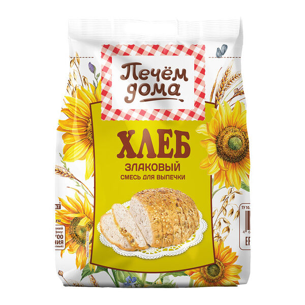 Смесь для выпечки Печем дома Хлеб злаковый 500г