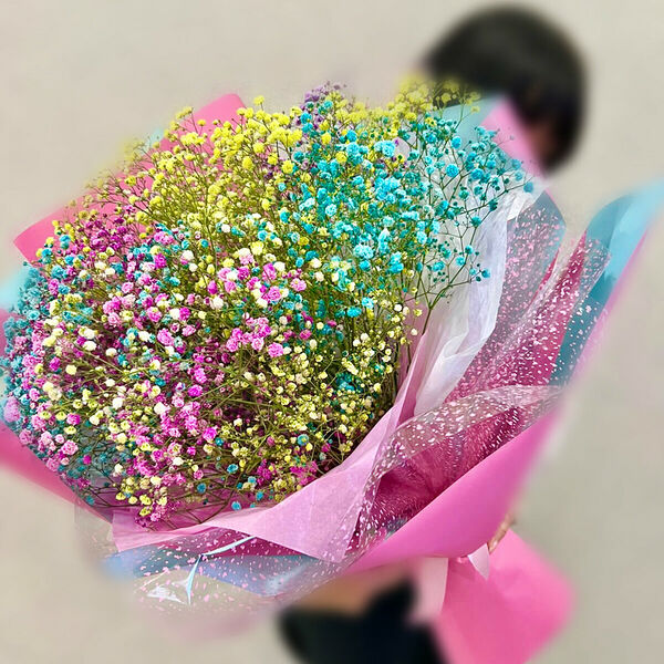 Букет Гигант из радужной гипсофилы