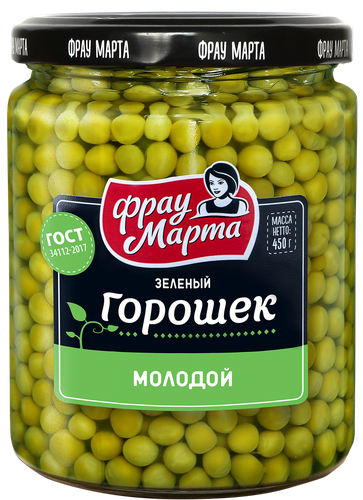 

Горошек Фрау Марта зеленый стерилизованный 310 г