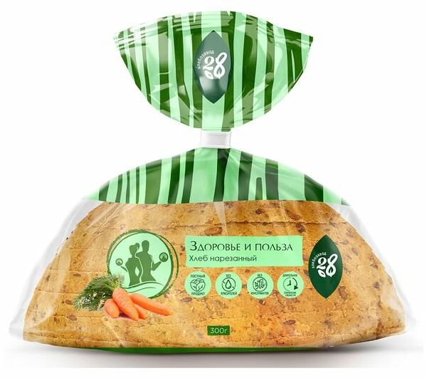 Хлеб Хлебозавод №28 Для фитнеса зерновой в нарезке, половинка 300 г