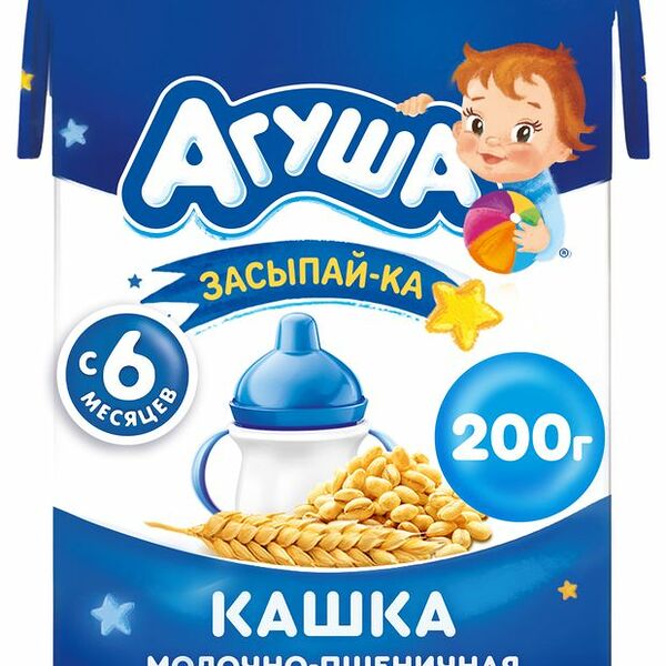 Каша Агуша Засыпай-ка молочная пшеничная с 6 месяцев 200 г