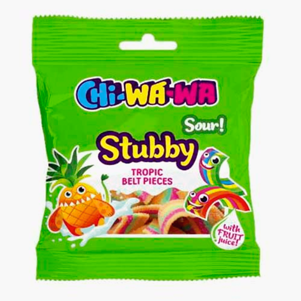 Мармелад CHI-WA-WA экструдированный ремешок кислый со вкусом и ароматом ананаса 60г