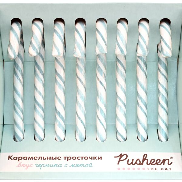 Тросточки Pusheen карамельные Мята-Черника 120г