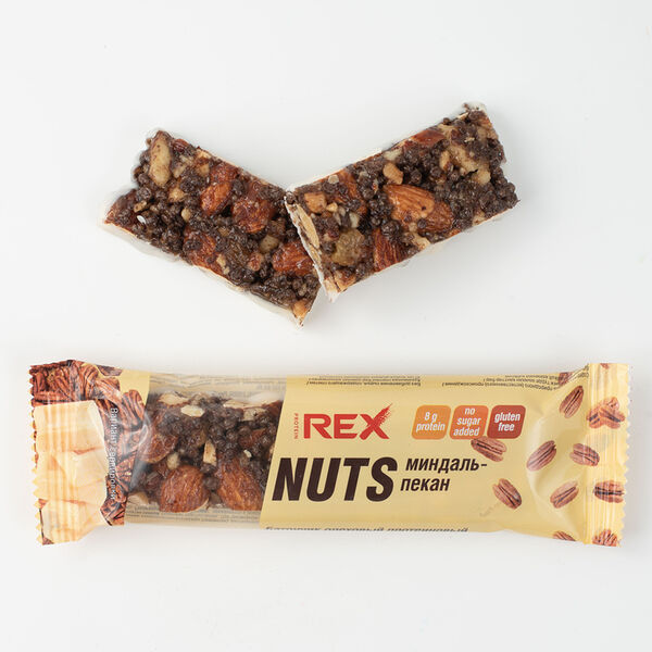 Батончик Protein Rex Nuts протеиновый миндаль, пекан 40 г