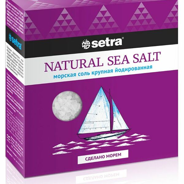 Соль Setra морская натуральная крупная 500 г