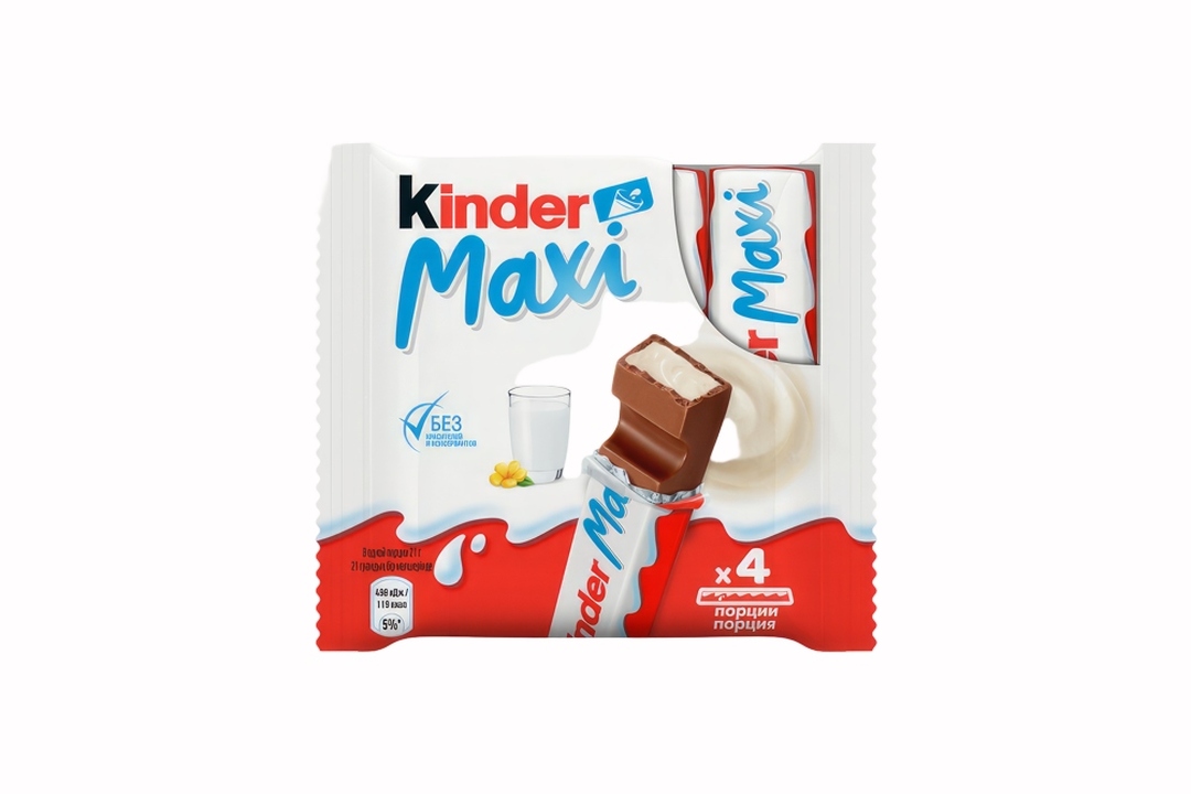 

Шоколад молочный Kinder Maxi с молочной начинкой 4x21 г