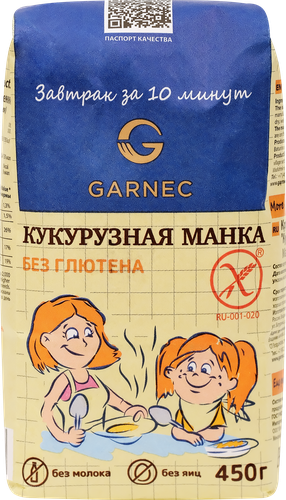 

Манка кукурузная Гарнец Завтрак за 10 минут без глютена, 450 г