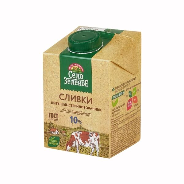 Сливки Село Зелёное 10% 500 г
