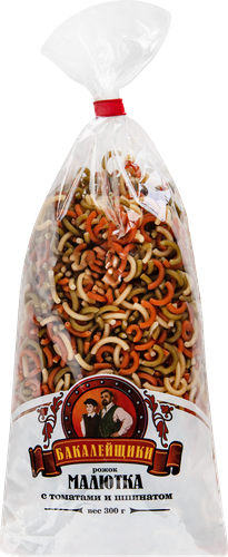 

Макароны Бакалейщики Рожок малютка с томатами и шпинатом 300 г