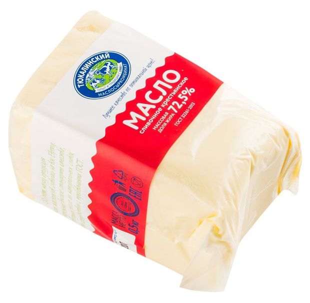 

Масло сливочное Тюкалинский маслосыркомбинат Крестьянское 72.5% 500 г