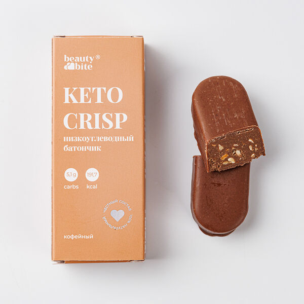 Батончик Keto Crisp низкоуглеводный с кофе (веган)