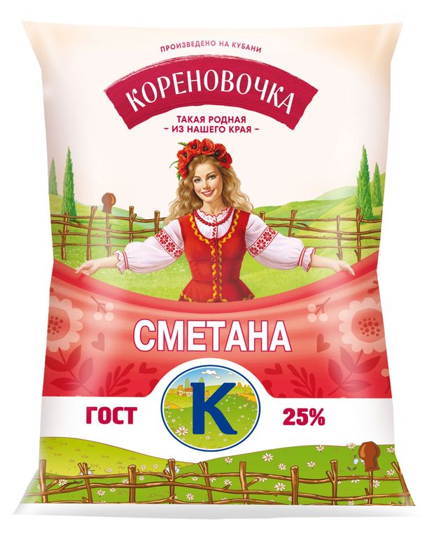

Сметана Кореновочка 25% 400 г
