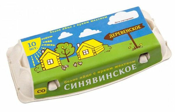 Яйцо куриное СИНЯВИНСКОЕ деревенское СО 10шт, 700г