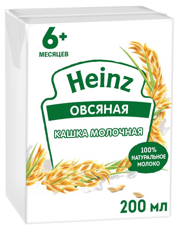 

Каша молочная Heinz Овсяная с 6 месяцев 200 мл