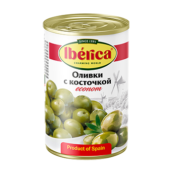 

Оливки Iberica зеленые с косточкой 280мл Испания