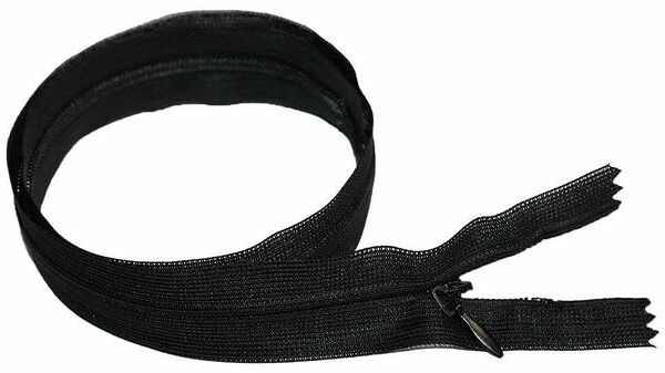 Молния потайная черная 50 см ТМ Дамское счастье