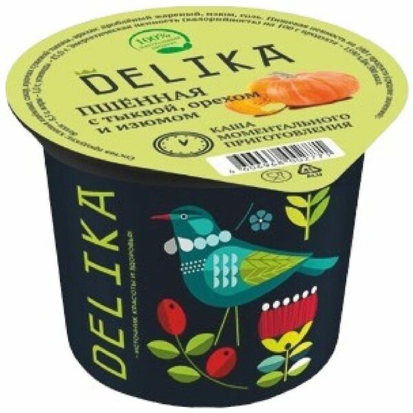 Каша пшенная Delika с тыквой, орехом и изюмом 