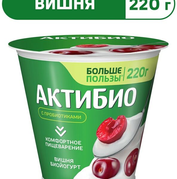 Био йогурт АКТИБИО Blactis с бифидобактериями вишня 2.9% 220г
