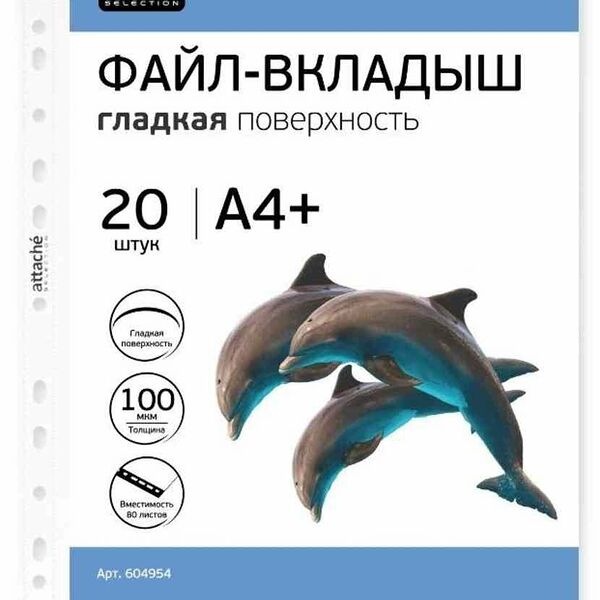 Файл-вкладыш A4 Attache Selection Эко гладкая поверхность, 20 шт.